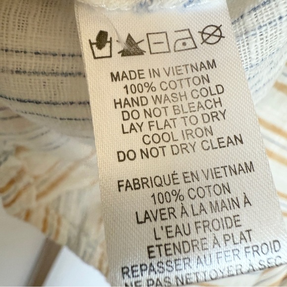 Paper + Crane Women's Striped V-Neck Long Sleeve Blouse Size S Multicolor - Picture 11 of 11